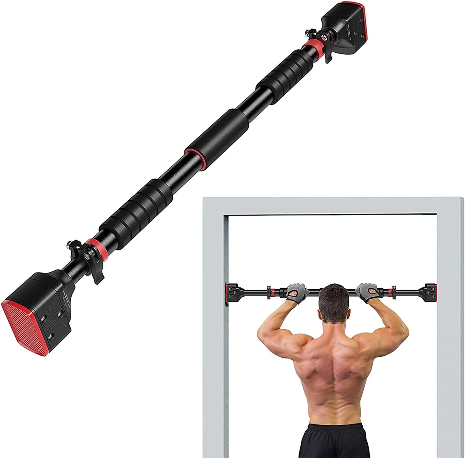 Adjustable Doorway Chin Up Bar - No Screws Needed, Fits 28"-36" Doors for Easy Home Workouts