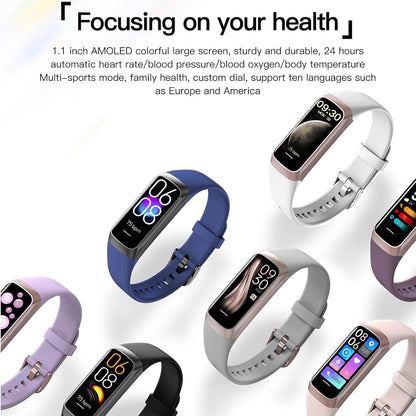 Amoled Health & Fitness Tracker for Men & Women - IP68 Waterproof with Blood Pressure Monitor, Step Counter, and Calorie Burn Tracking for Android & iOS
