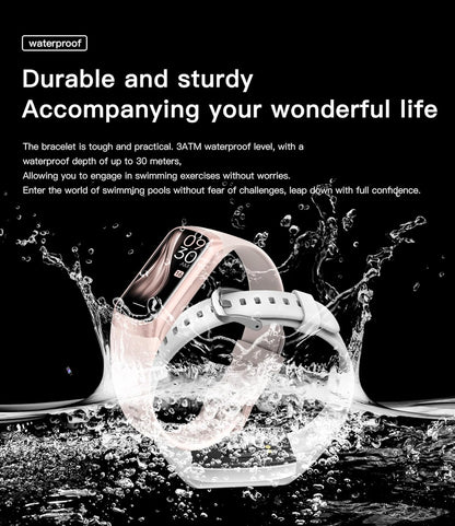 Amoled Health & Fitness Tracker for Men & Women - IP68 Waterproof with Blood Pressure Monitor, Step Counter, and Calorie Burn Tracking for Android & iOS