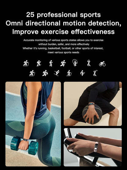 Amoled Health & Fitness Tracker for Men & Women - IP68 Waterproof with Blood Pressure Monitor, Step Counter, and Calorie Burn Tracking for Android & iOS